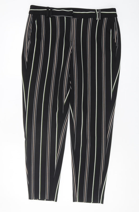 Dorothy Perkins Women's Black Striped Trousers Size 12