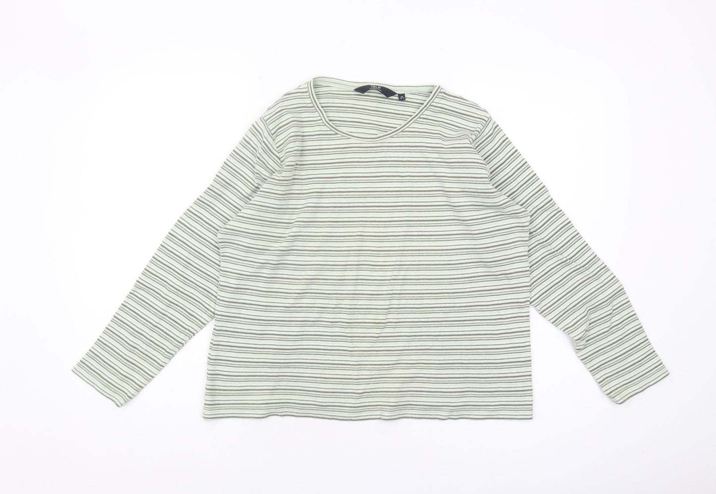 ISLE Essentials Women's Grey Striped M T-Shirt