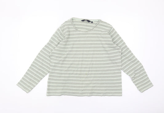 ISLE Essentials Women's Grey Striped M T-Shirt