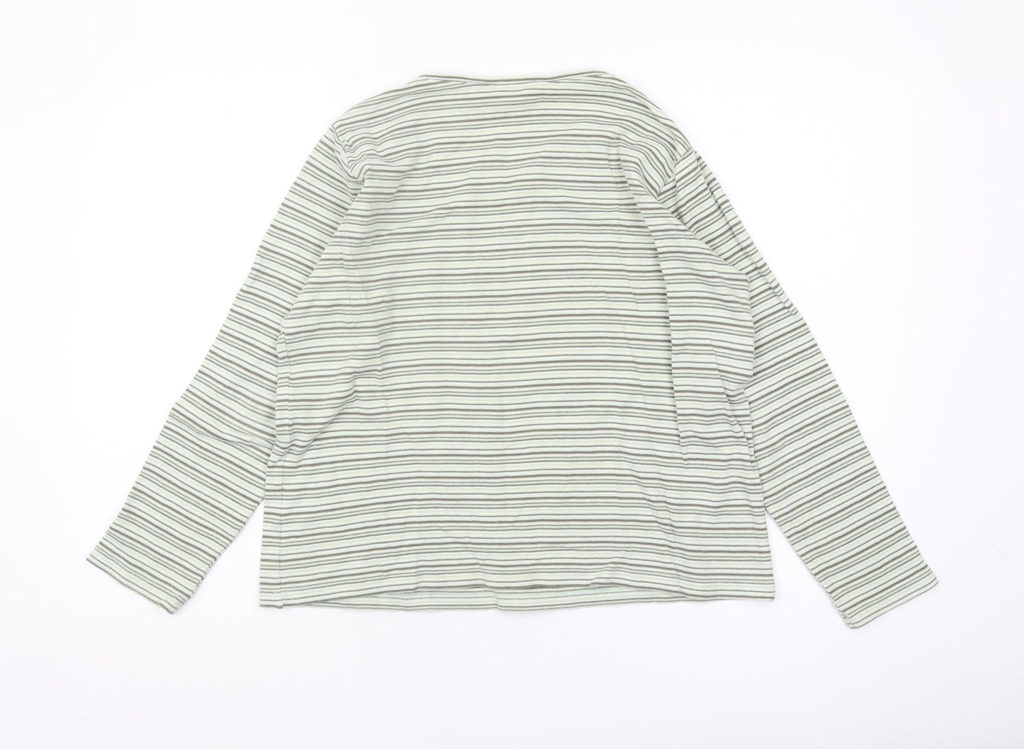 ISLE Essentials Women's Grey Striped M T-Shirt