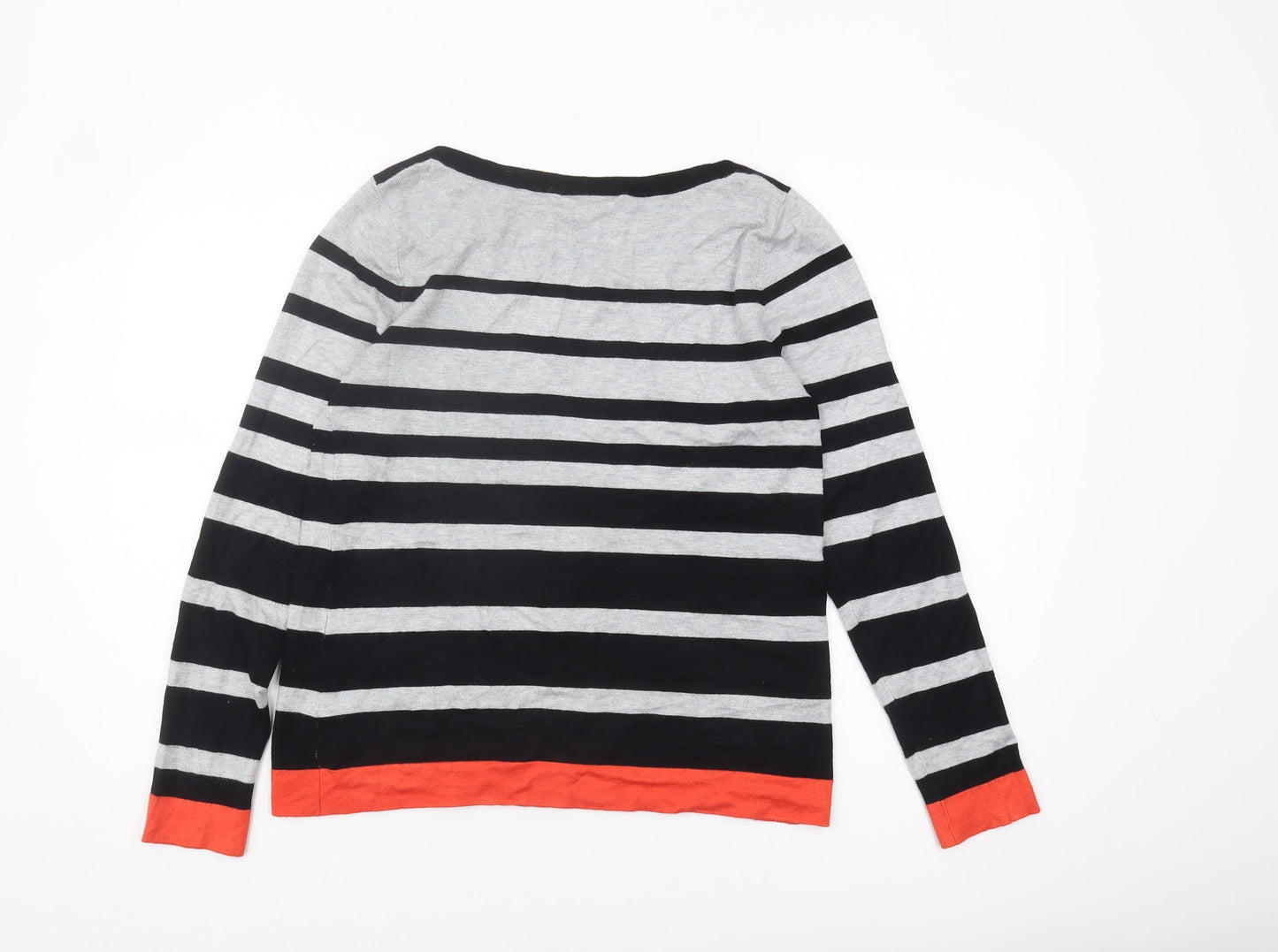 Wallis Women's Black Pullover Jumper, Size 12, Striped Design