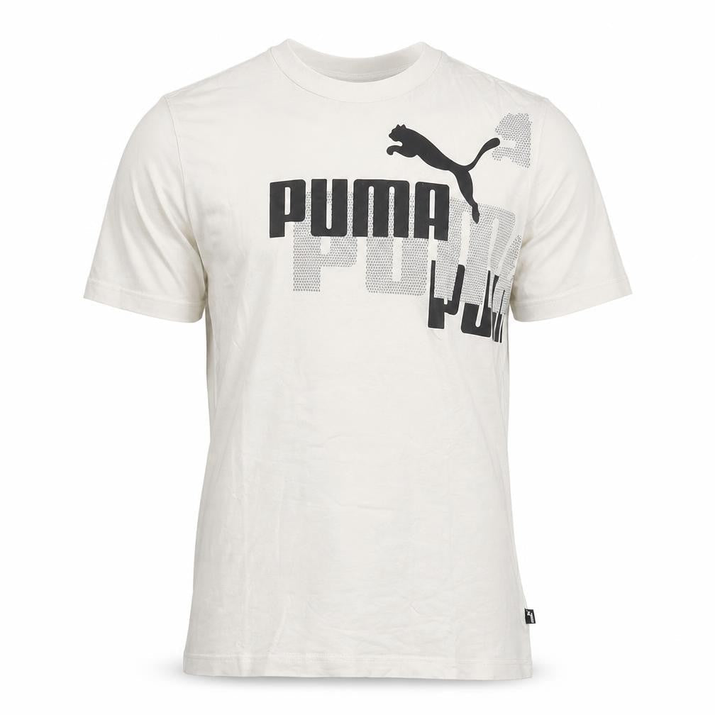 Puma Men's White Graphic Logo T-Shirt, Medium