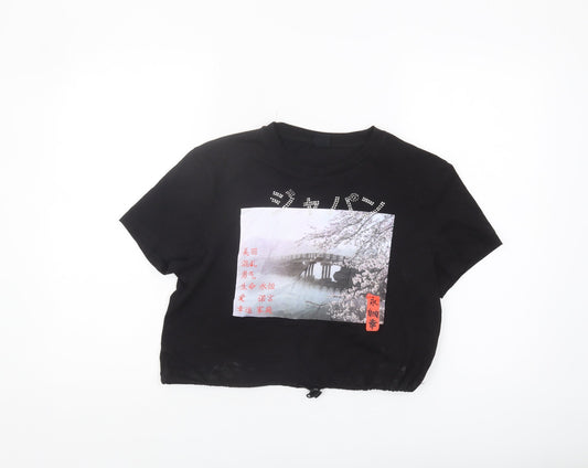 Urban Outfitters Women's Black Cropped T-Shirt M