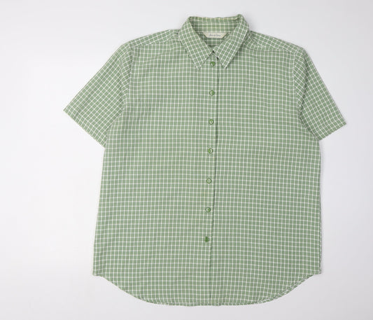 Joie de Vivre Women's Green Check Button-Up Shirt Size 18
