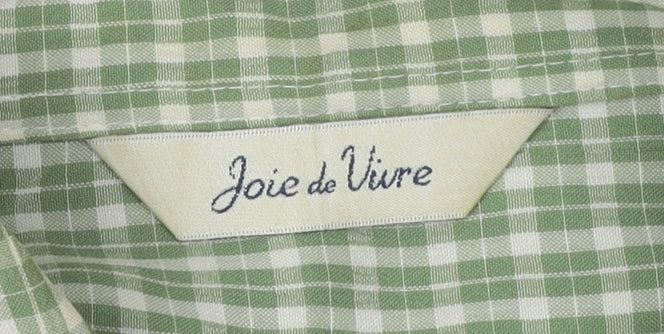 Joie de Vivre Women's Green Check Button-Up Shirt Size 18