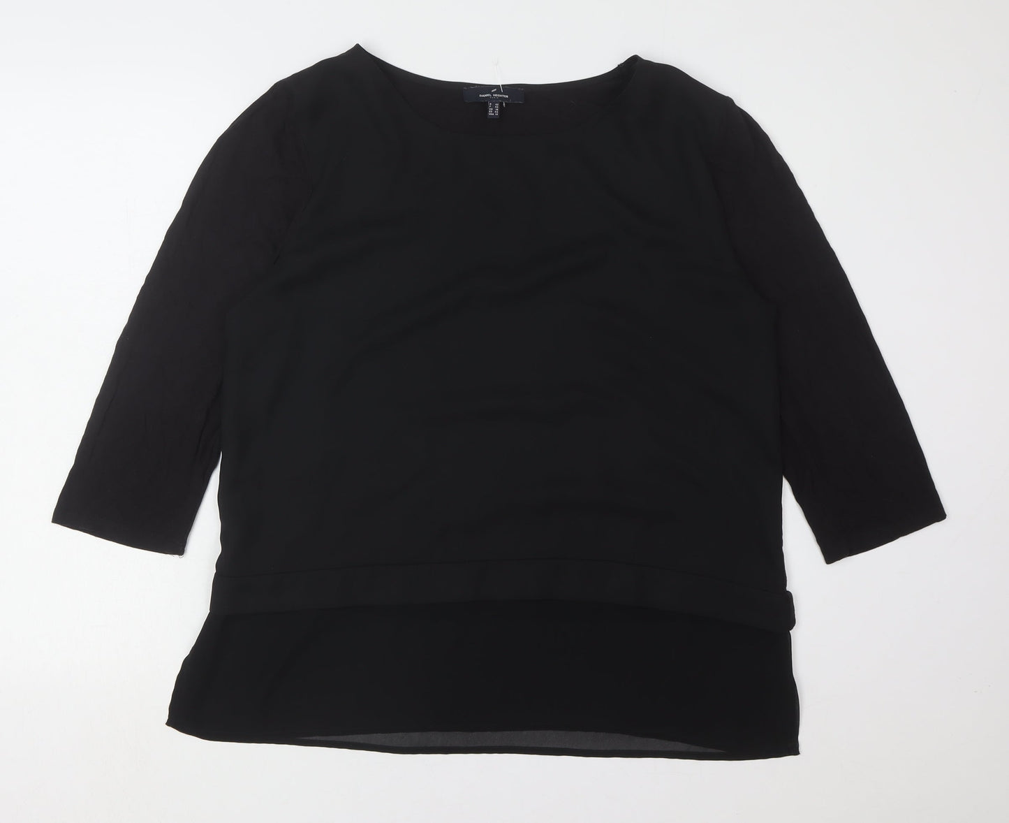 Daniel Hechter Women's Black Blouse, Size 16, 3/4 Sleeves