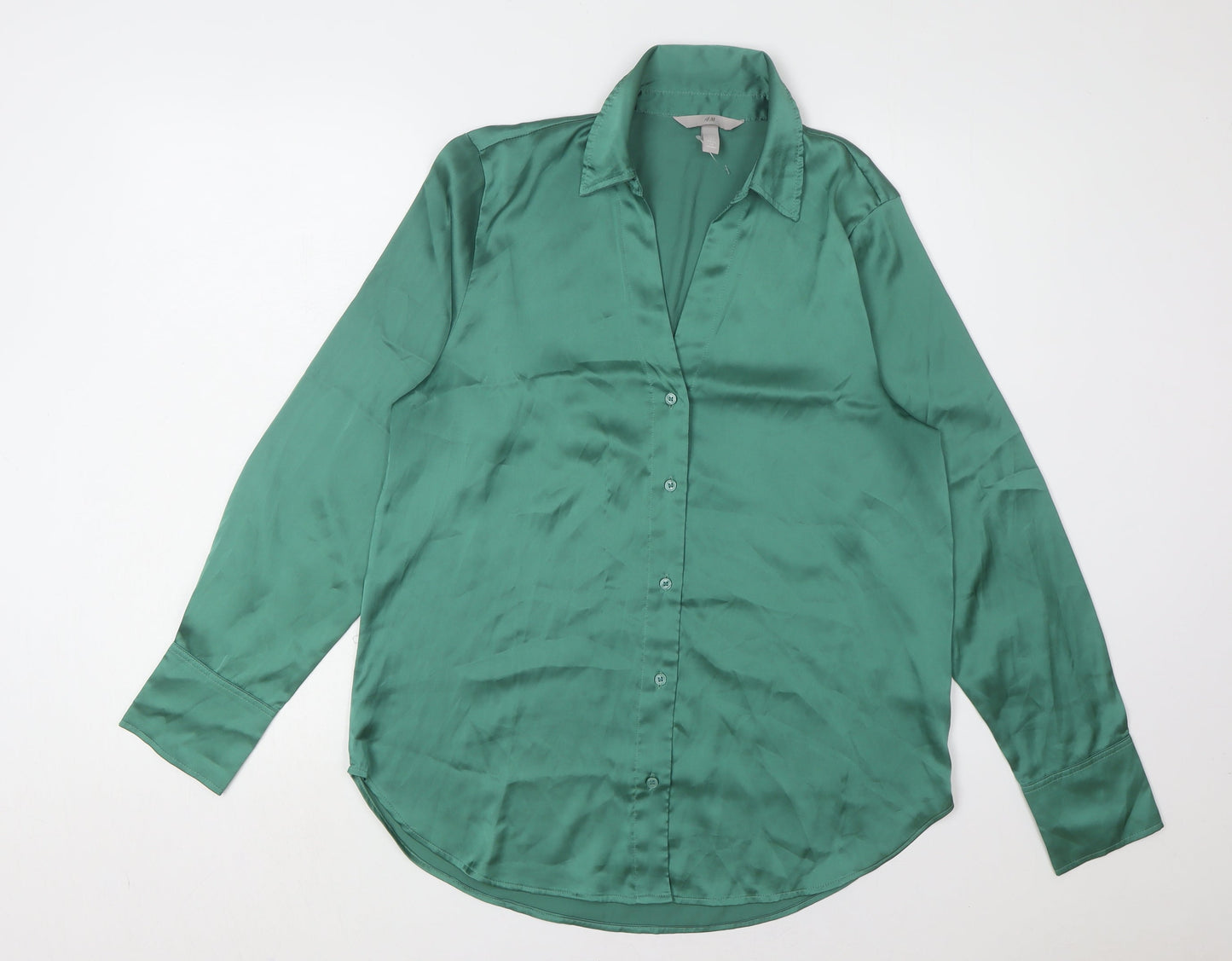 H&M Green Button-Up Shirt for Unisex Adults S