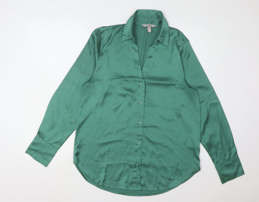 H&M Green Button-Up Shirt for Unisex Adults S