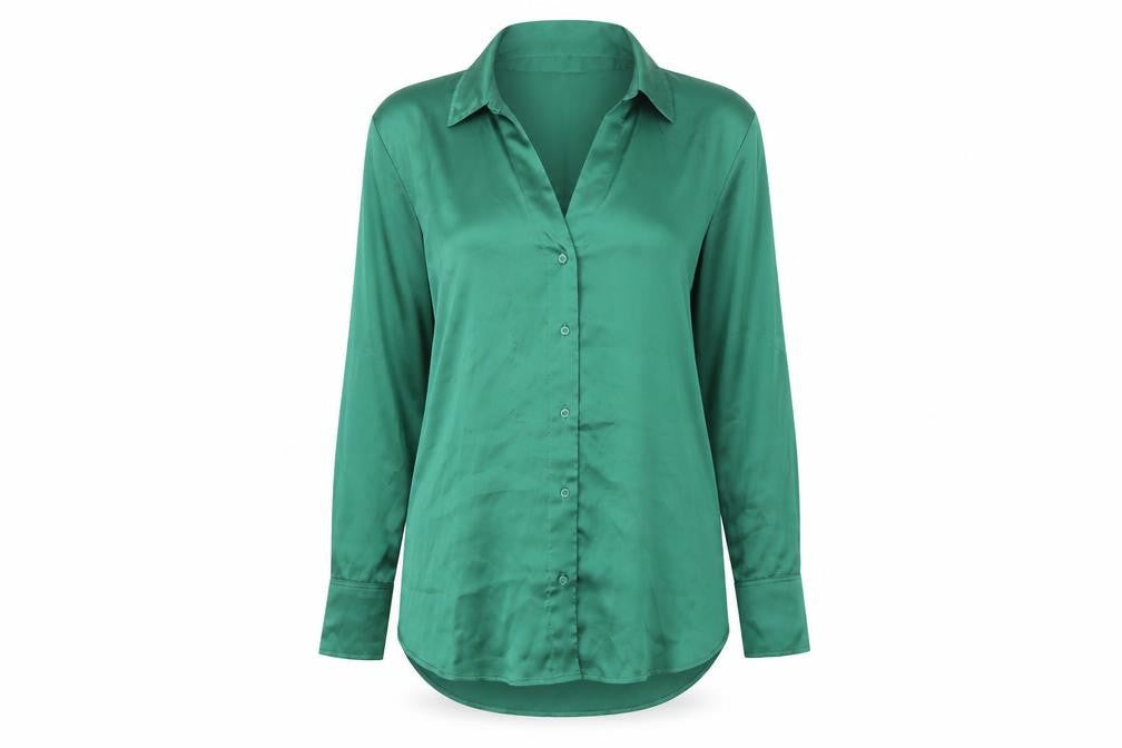 H&M Green Button-Up Shirt for Unisex Adults S