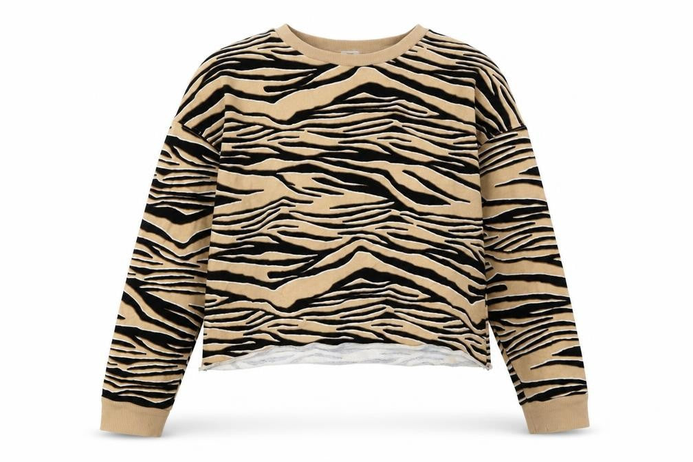 River Island Women's Beige Animal Print Sweatshirt 2XS
