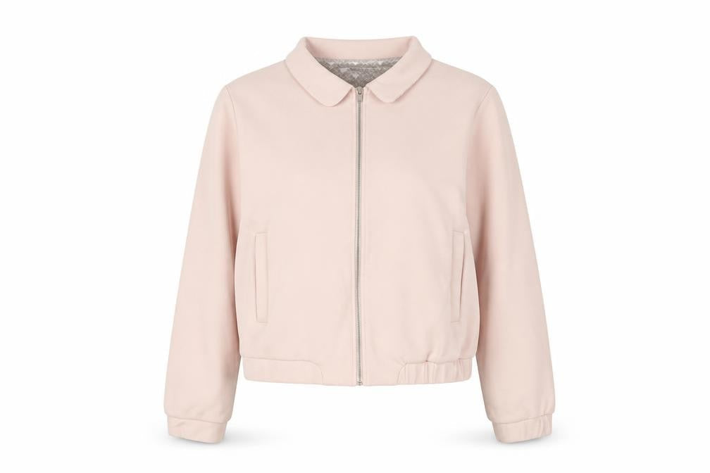 LAREDOUTE Women's Pink Collared Zip Sweatshirt Size 14