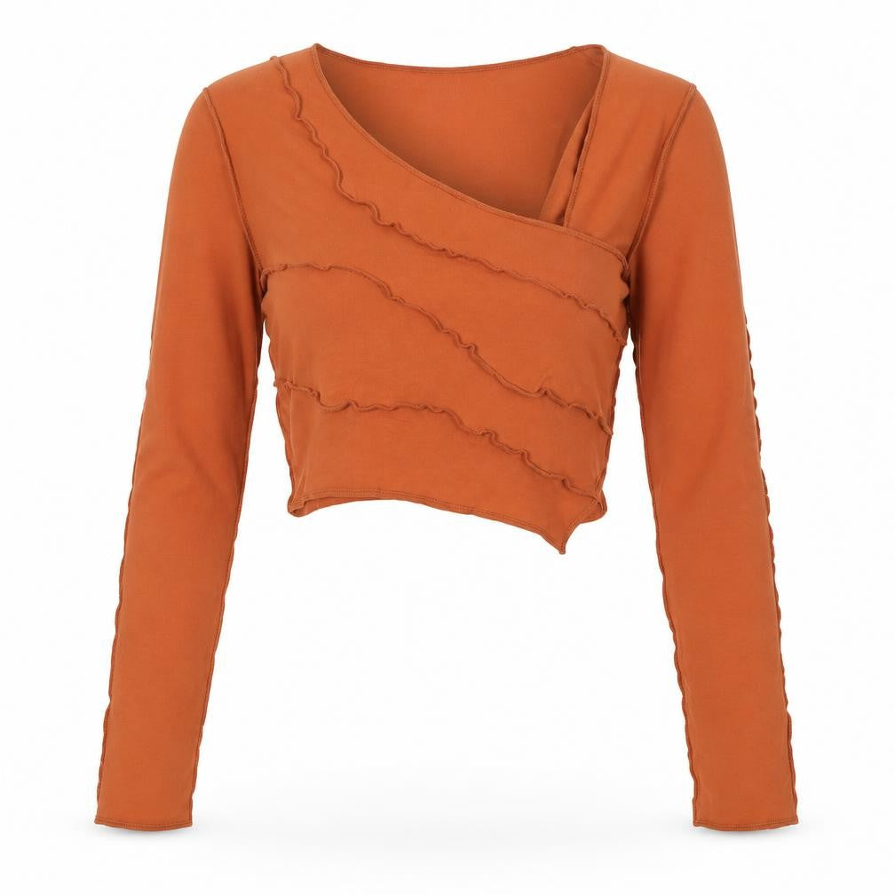 Oh Polly Women's Orange Cropped Top - Size 8
