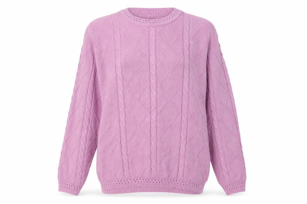 Berketex Women's Pink Cable-Knit Jumper Size 10-12