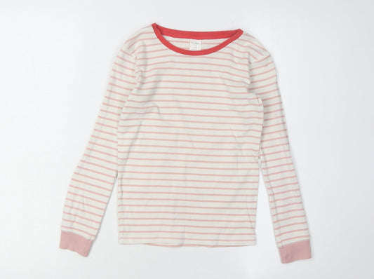 MiniBoden Girls Pink Striped Long Sleeve T-Shirt 9Y