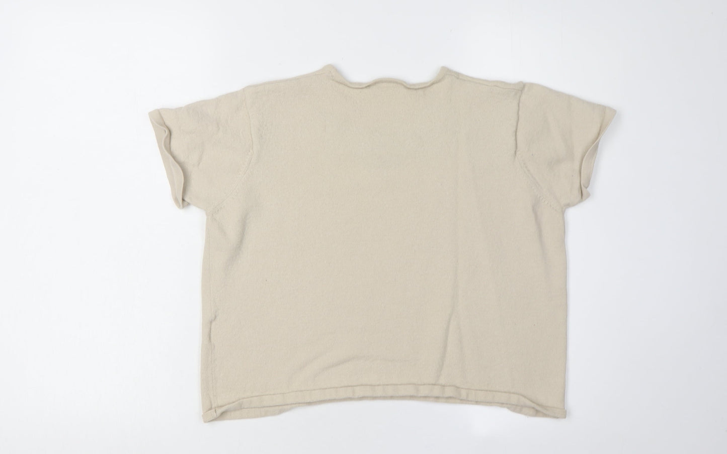 Eastex Women's Beige Embroidered Short Sleeve Top