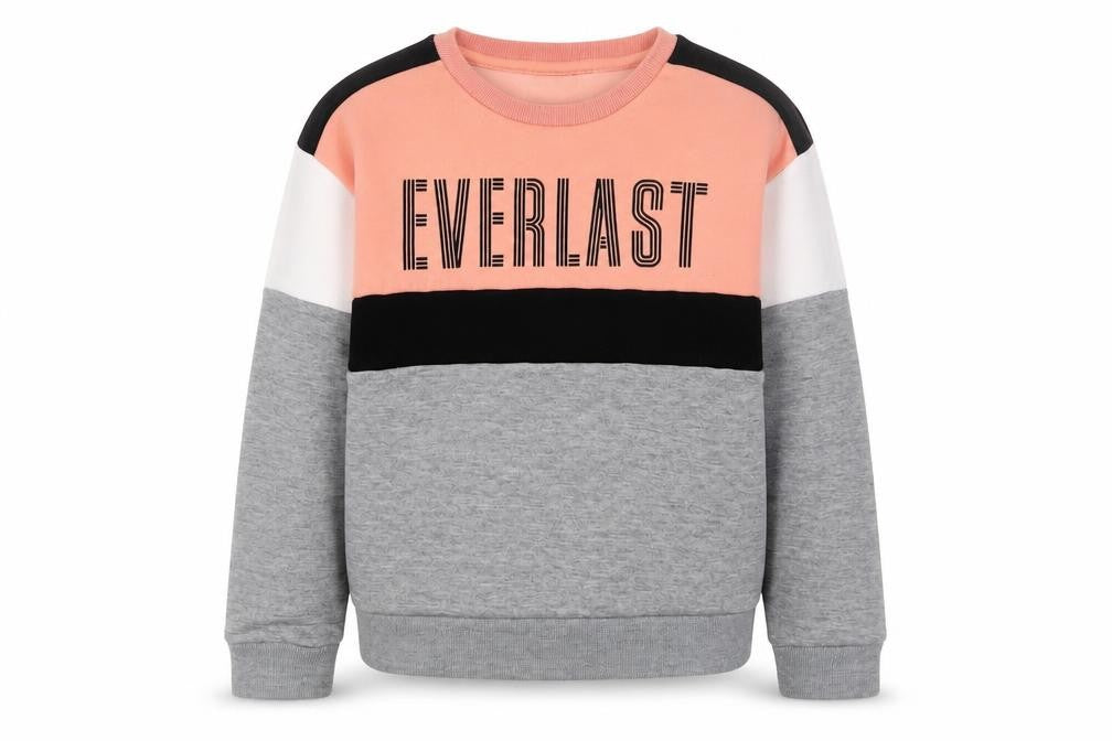 Everlast Girls Pink Grey Colourblock Sweatshirt 9-10 Years