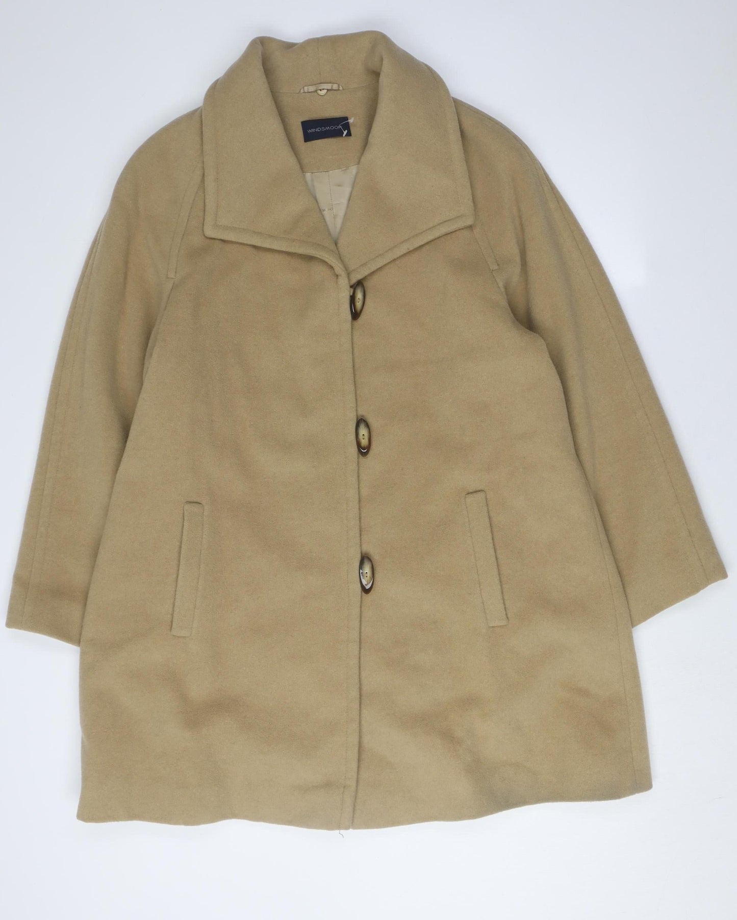 Windsmoor Women's Beige Coat Size 12 Lined Wool Blend