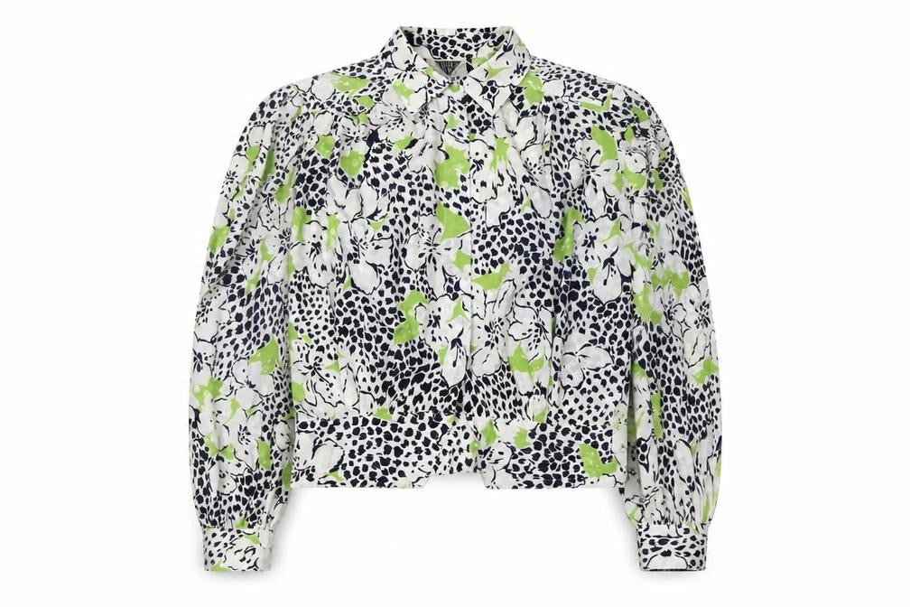 Jacques Vert Floral Blouse, Women's Size 12, Collared, Long Sleeve