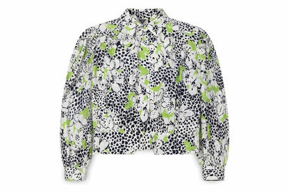 Jacques Vert Floral Blouse, Women's Size 12, Collared, Long Sleeve