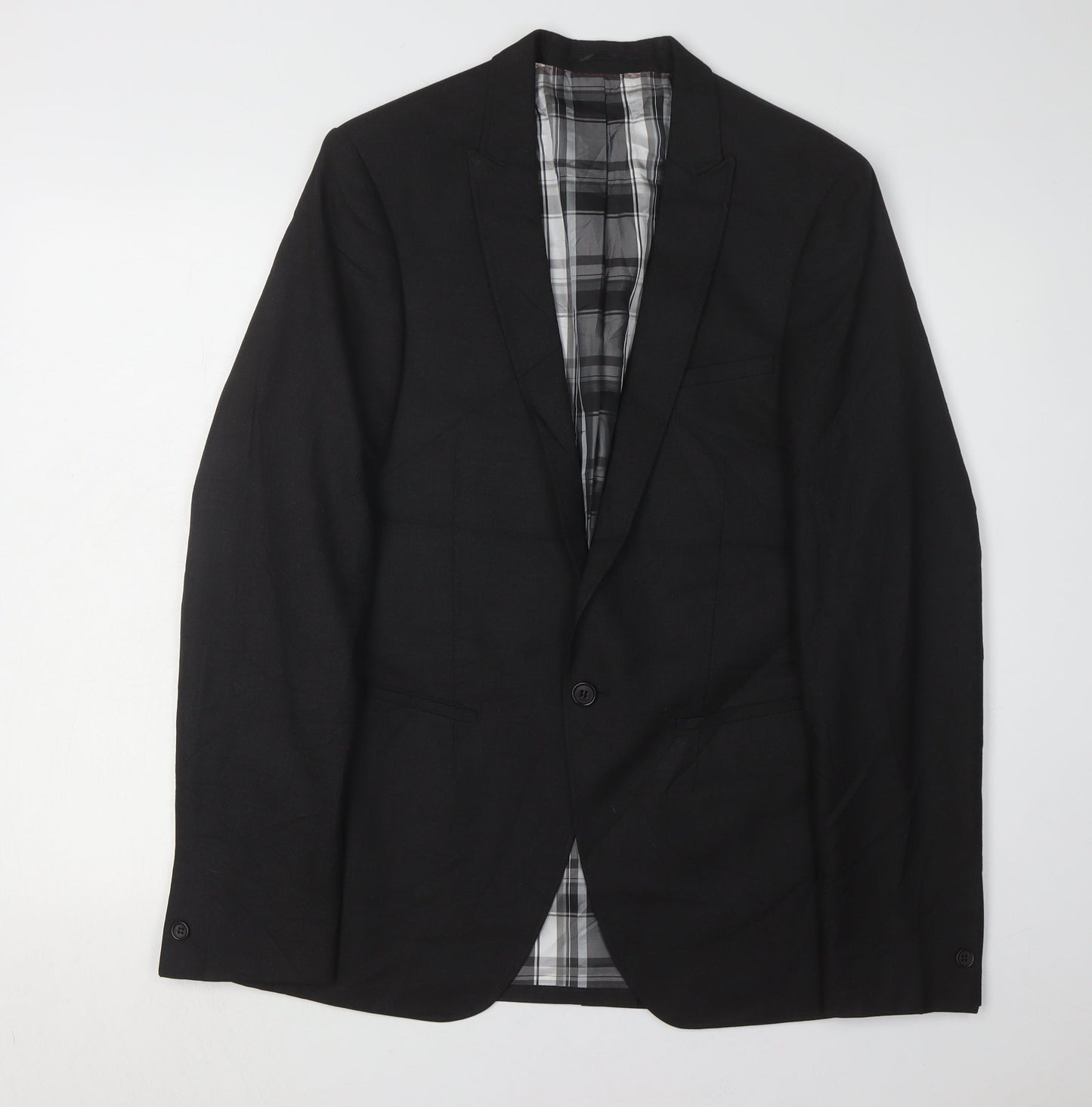 White Label Men's Black Long Blazer 40 L