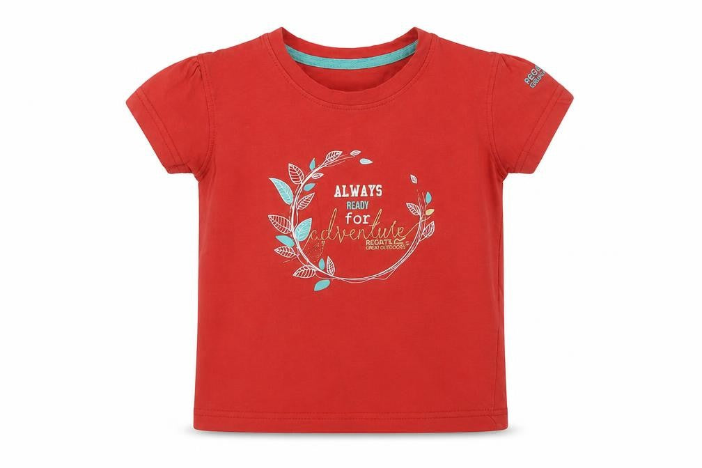 Regatta Girls Red Adventure Graphic T-Shirt 5-6 Years
