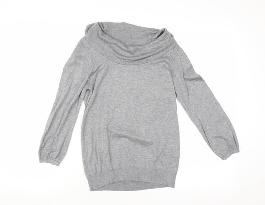 Marks and Spencer Women's Grey Cowl Neck Pullover Jumper