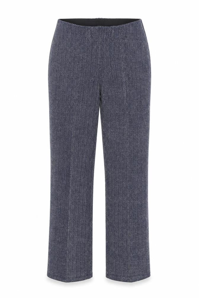 Bonmarché Women's Blue Herringbone Trousers Size 10