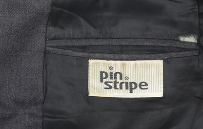 Pin Stripe Grey Men's Blazer 40 Regular Wool Blend