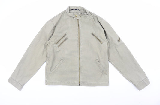Fashion Union Beige Biker Jacket, Men's M, Casual Style