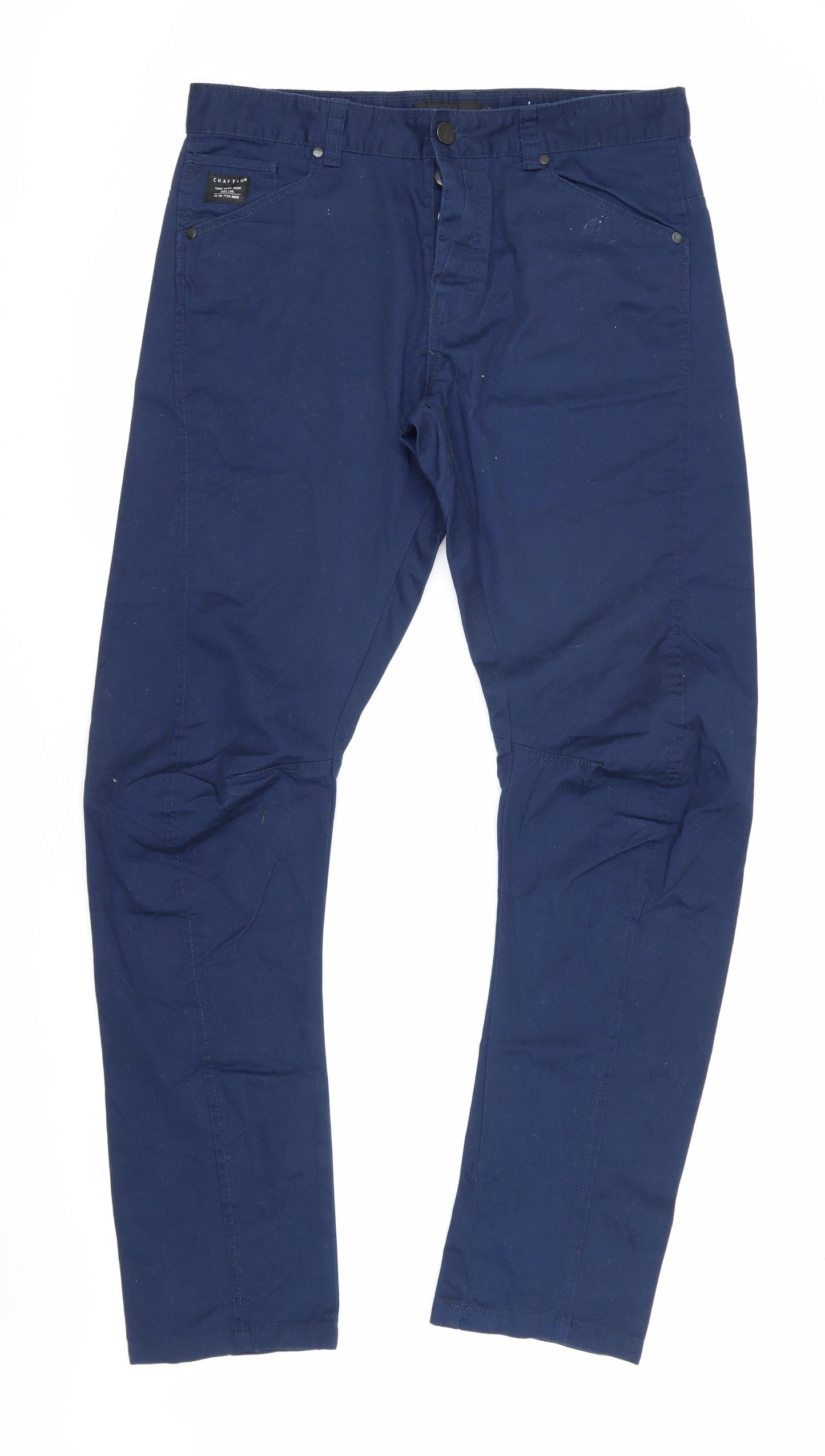 Crafted Men's Blue Large Trousers with Pockets