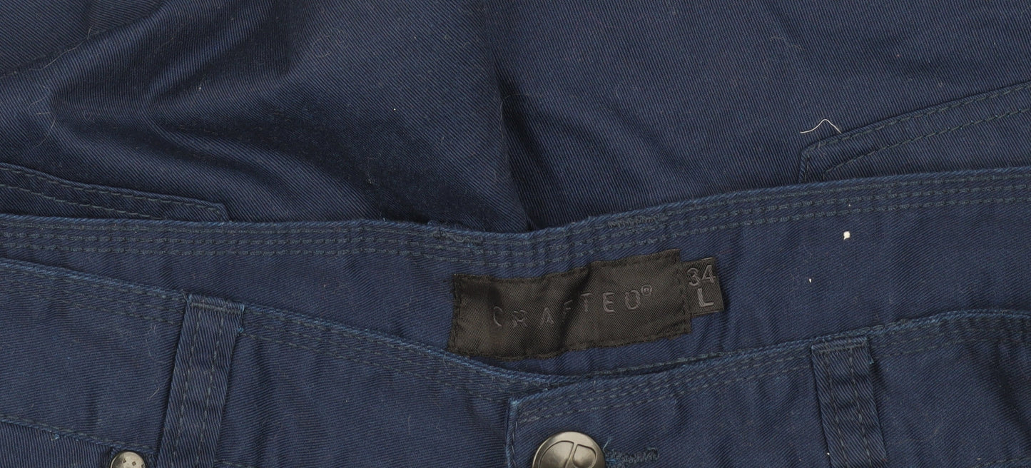 Crafted Men's Blue Large Trousers with Pockets