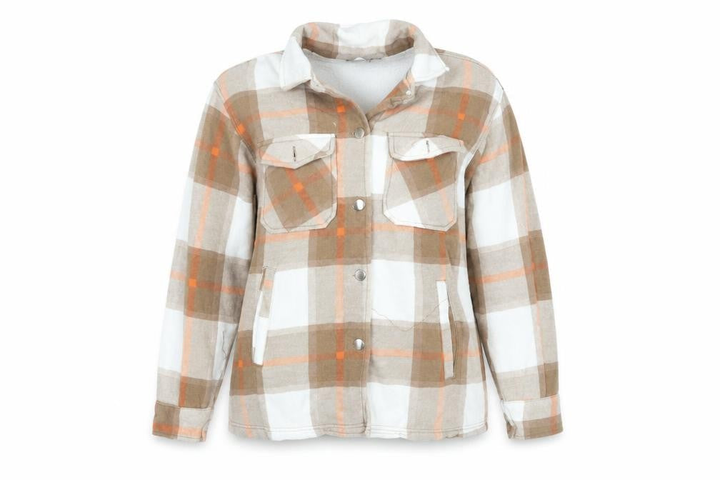 Boohoo Women's Beige Check Jacket Size S