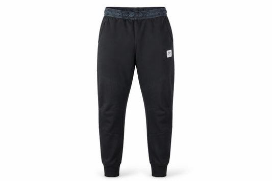 Front view of Nike boys’ black jogger trousers, size L, with elastic waist