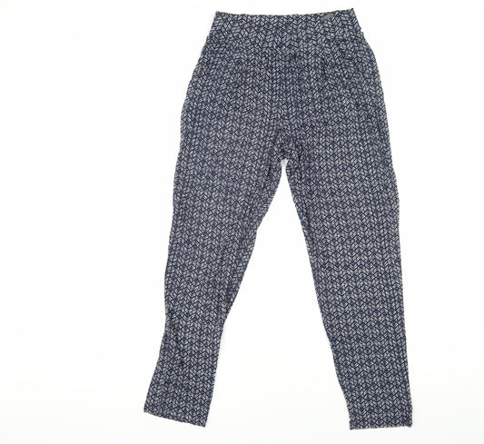 Marks and Spencer Blue Geometric Trousers Size 8