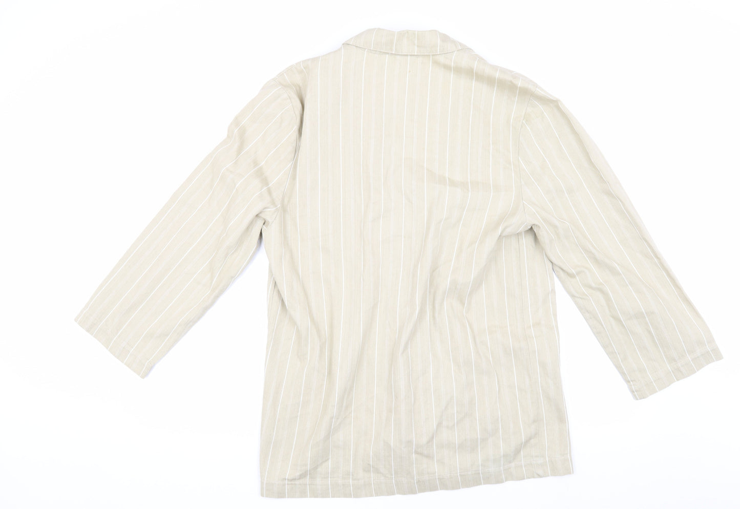 Beige Women's Pinstripe Blazer, Size 10, Cotton