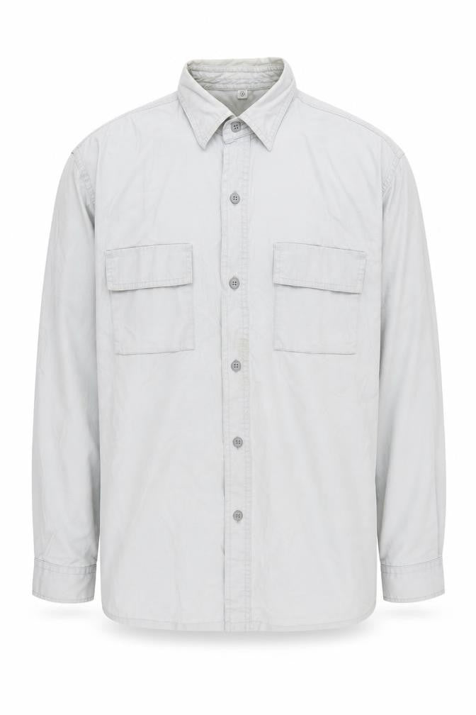 Men's White Long Sleeve Button-Up Shirt Medium