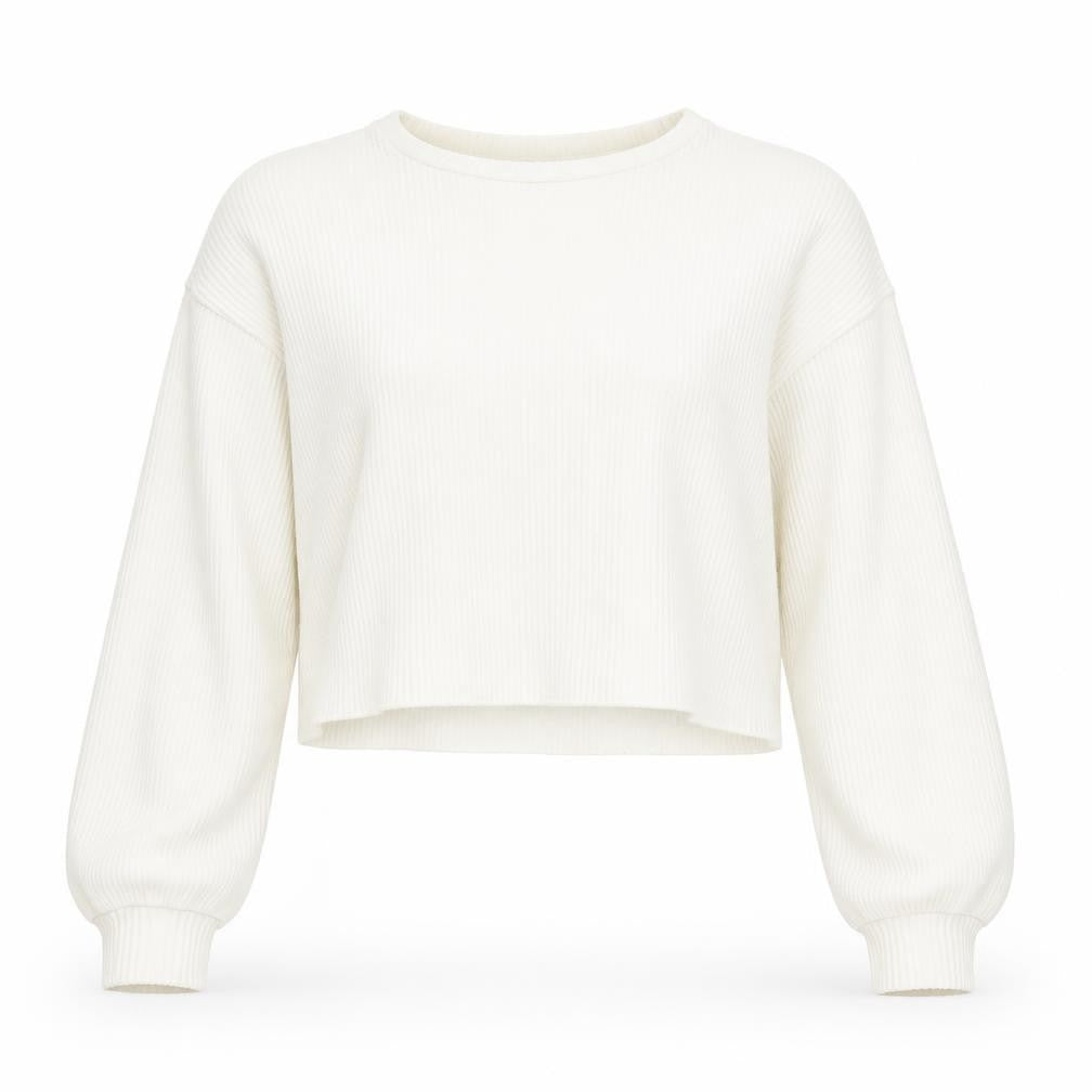 Bershka Women's White Crew Neck Jumper Size 8