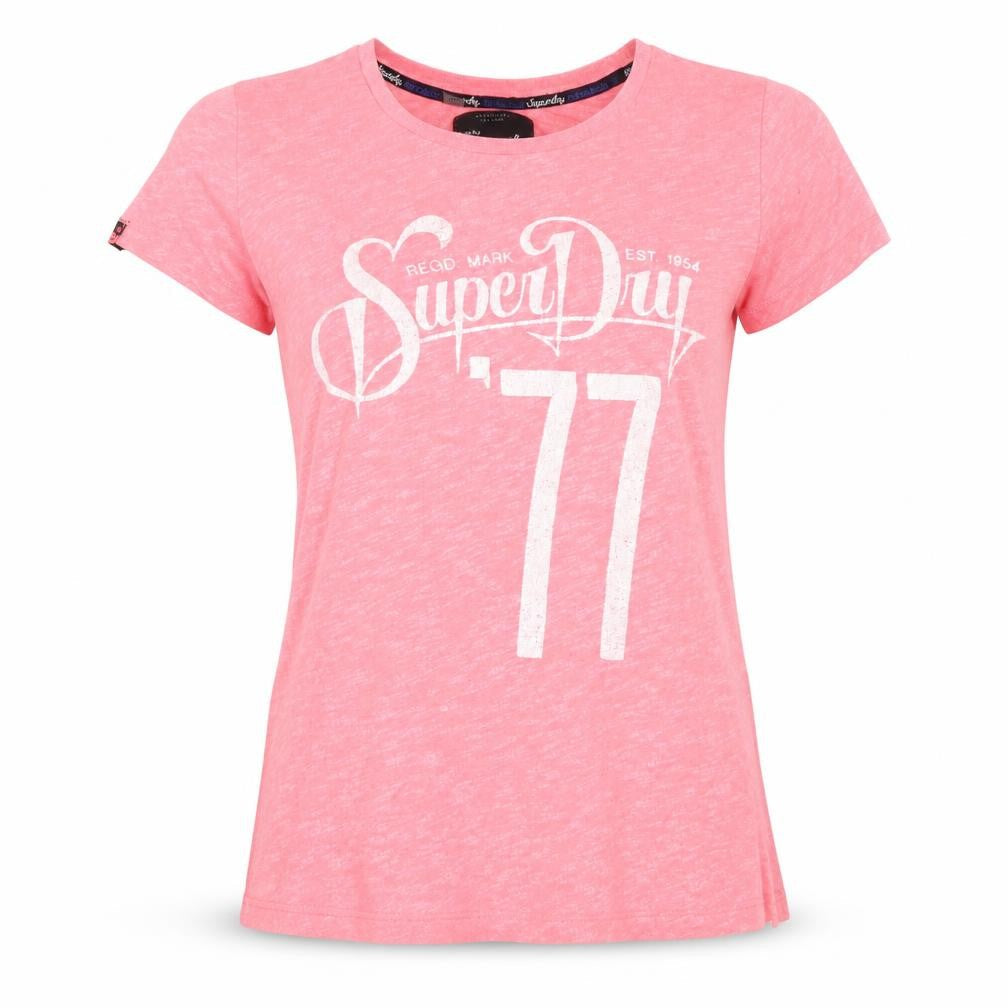 Superdry Women's Pink T-Shirt, Short Sleeve, S