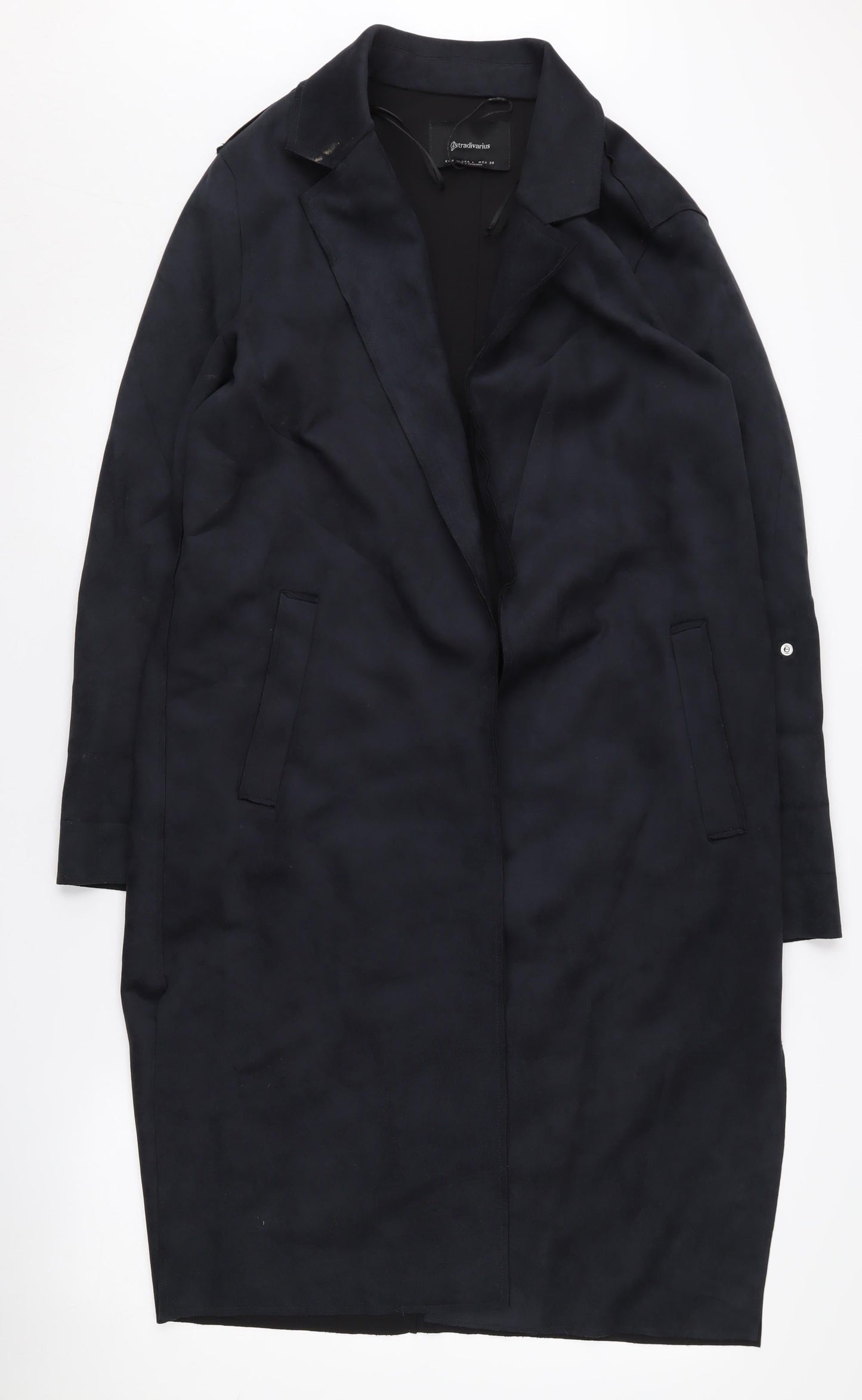 Stradivarius Women's Black Long Coat Size 12