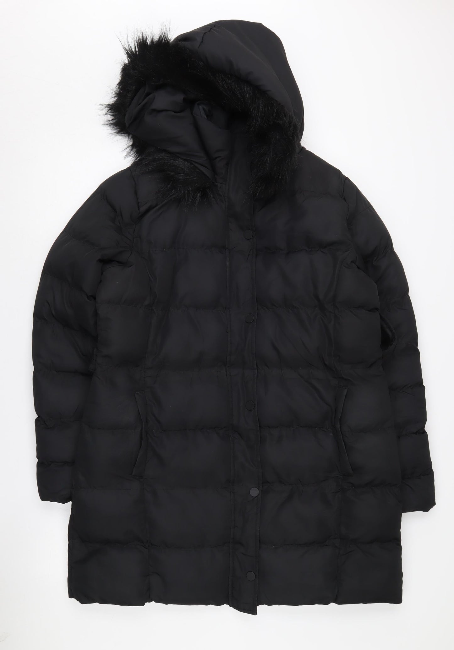 Threadbare Women's Black Size 12 Puffer Coat