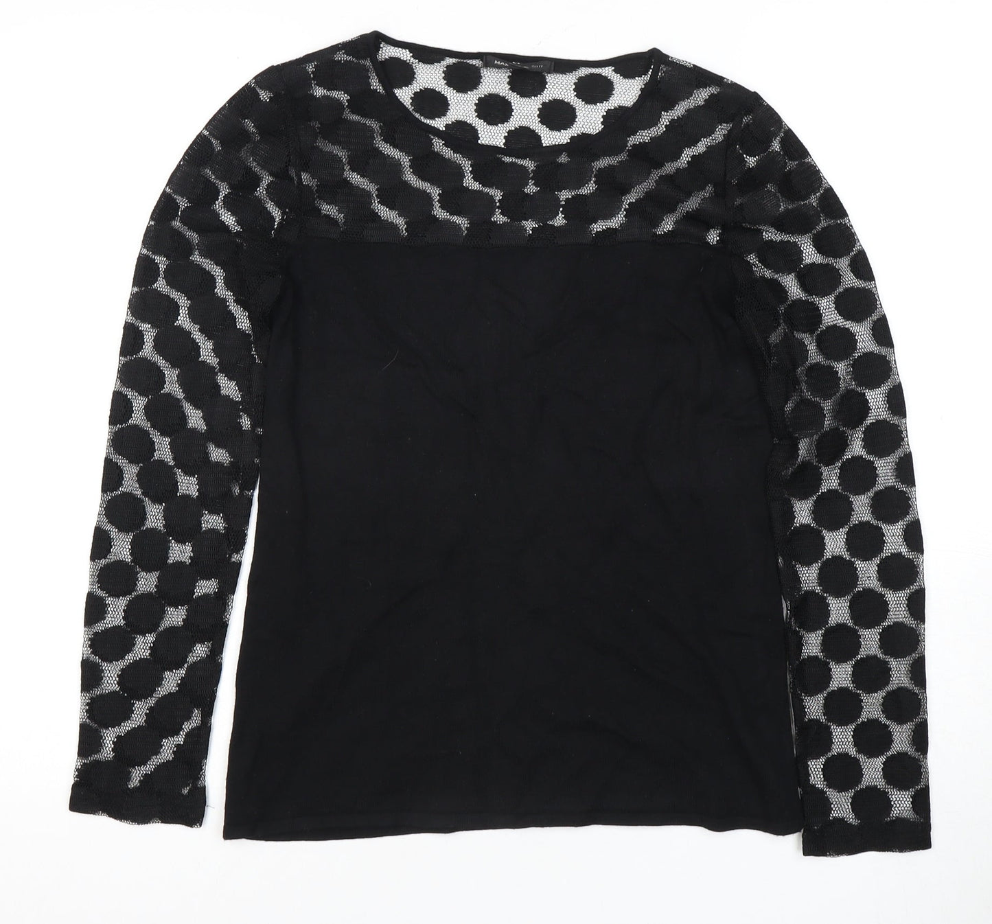 Mango Women's Black Polka Dot Blouse Size 12