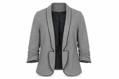 Front view of Silence + Noise Women's Grey Blazer, size S, Lined