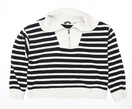 Marks and Spencer Women's Striped Full Zip Sweater