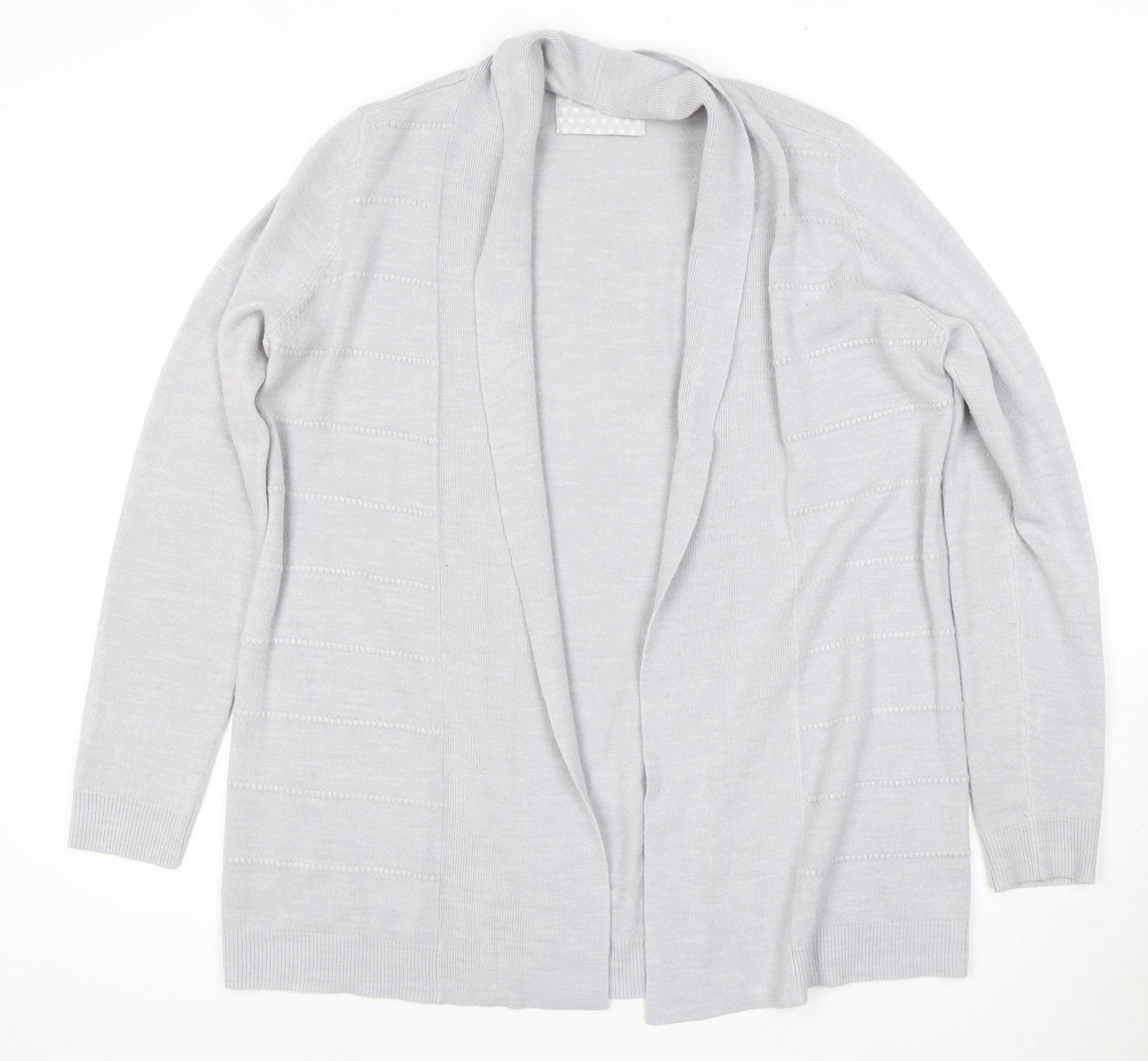 Maine Women's Grey Open Front Cardigan Size 14