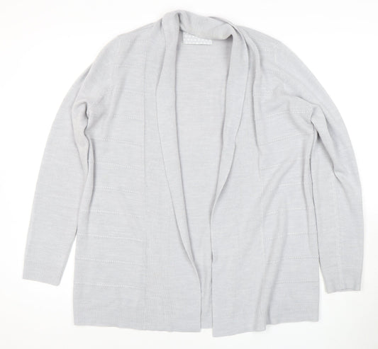 Maine Women's Grey Open Front Cardigan Size 14