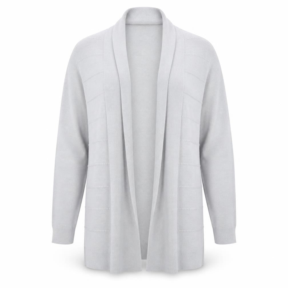 Maine Women's Grey Open Front Cardigan Size 14