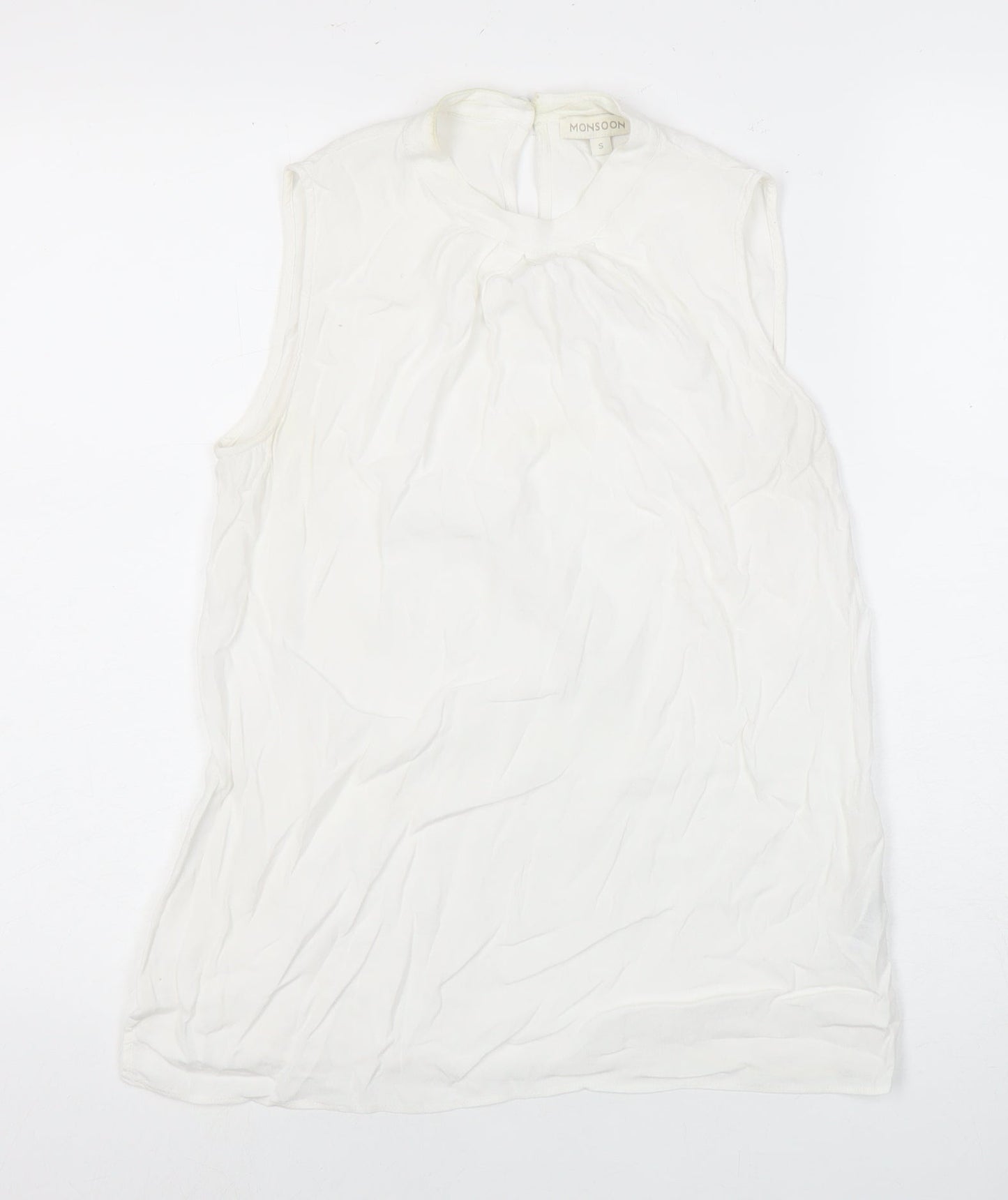 Monsoon Women's White Sleeveless Blouse, Size S