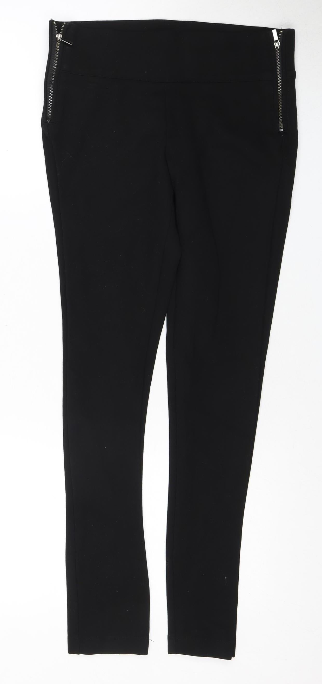 Zara Women's Black Jegging Zip Detail Size 12