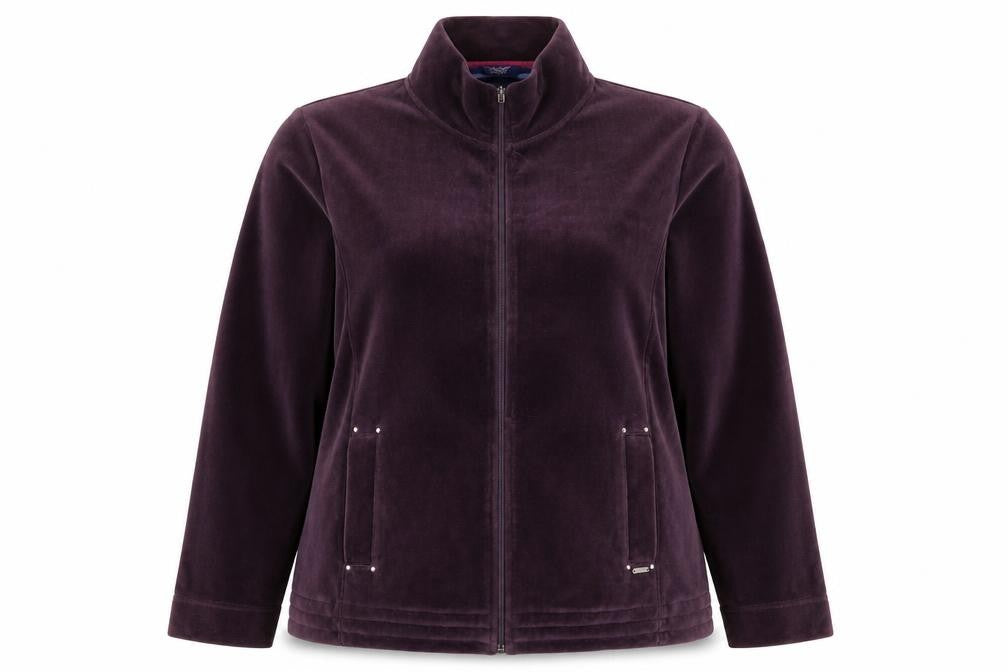 Honor Millburn Women's Purple Velvet Zip Jacket