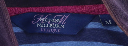 Close-up detail of Honor Millburn Women's Purple Velvet Zip Jacket